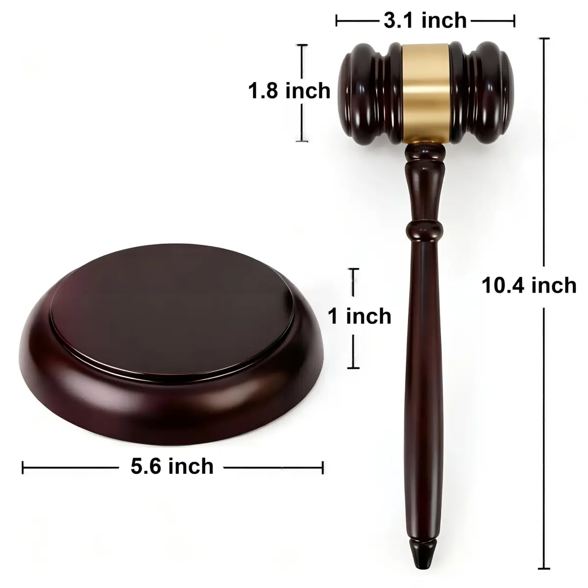 Apexstone Wooden Gavel with Sound Block Set, Solid Wood Judge Gavel Set, Loud Clear Strike for Meetings, Auctions, Gift, HOA & Mock Trials (Pack of 2) - view 3