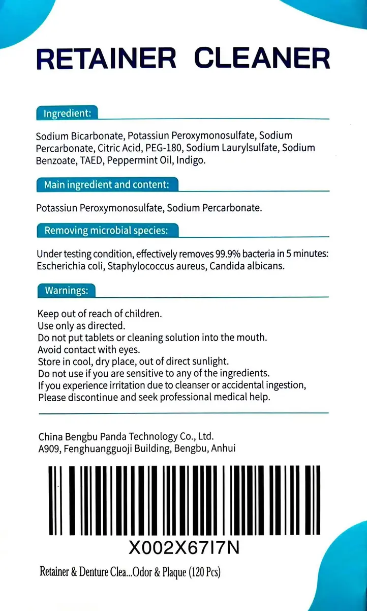 YKL Retainer & Denture Cleaner Tablets Mint - 240 Tablets (120 pcs x 2 Packs) | Deep Clean & Odor Removal for Aligners, Mouth Guards, False Teeth - view 9