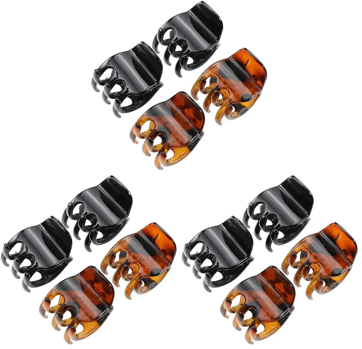 minihope Medium Claw Clips for Women - 12 Pack Hair Jaw Clips, 1.37 Inch Nonslip Hair Accessories for Easy Updo, Makeup & Face Washing, Black and Brown Plastic Hair Claws for All Hair Types - main product image