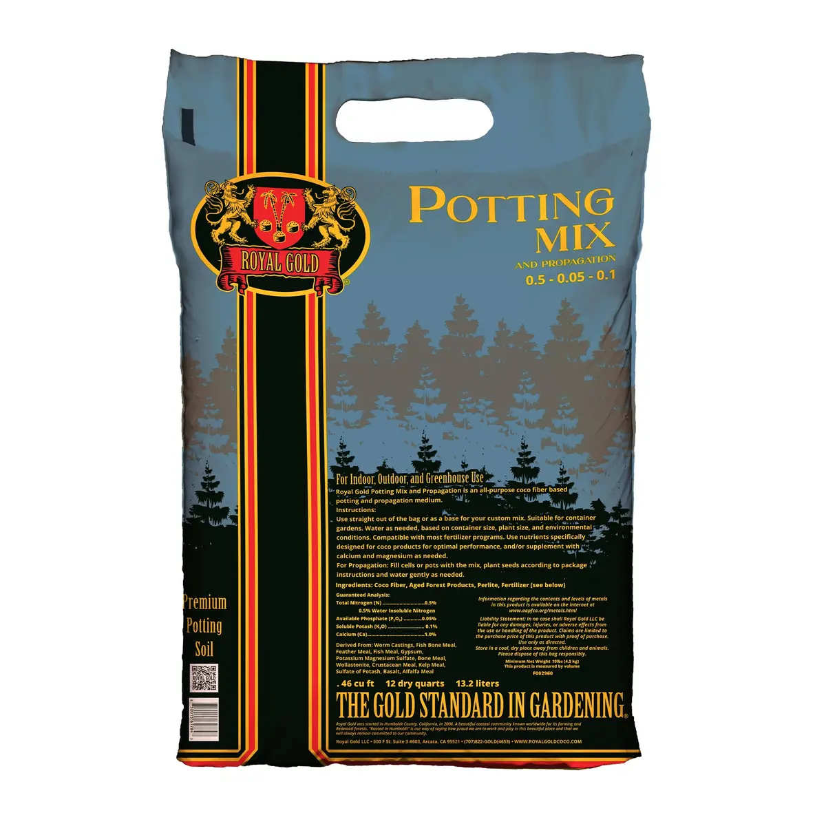 Royal Gold Potting and Propagation Mix, 12qt | Peat-Free, Versatile Garden Soil for Seeds & Clones - main product image