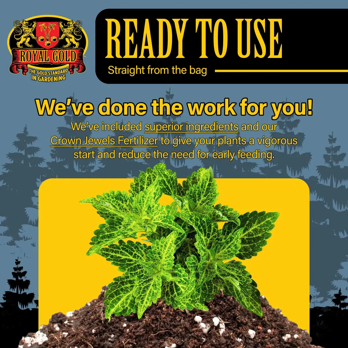 Royal Gold Potting and Propagation Mix, 12qt | Peat-Free, Versatile Garden Soil for Seeds & Clones - view 3