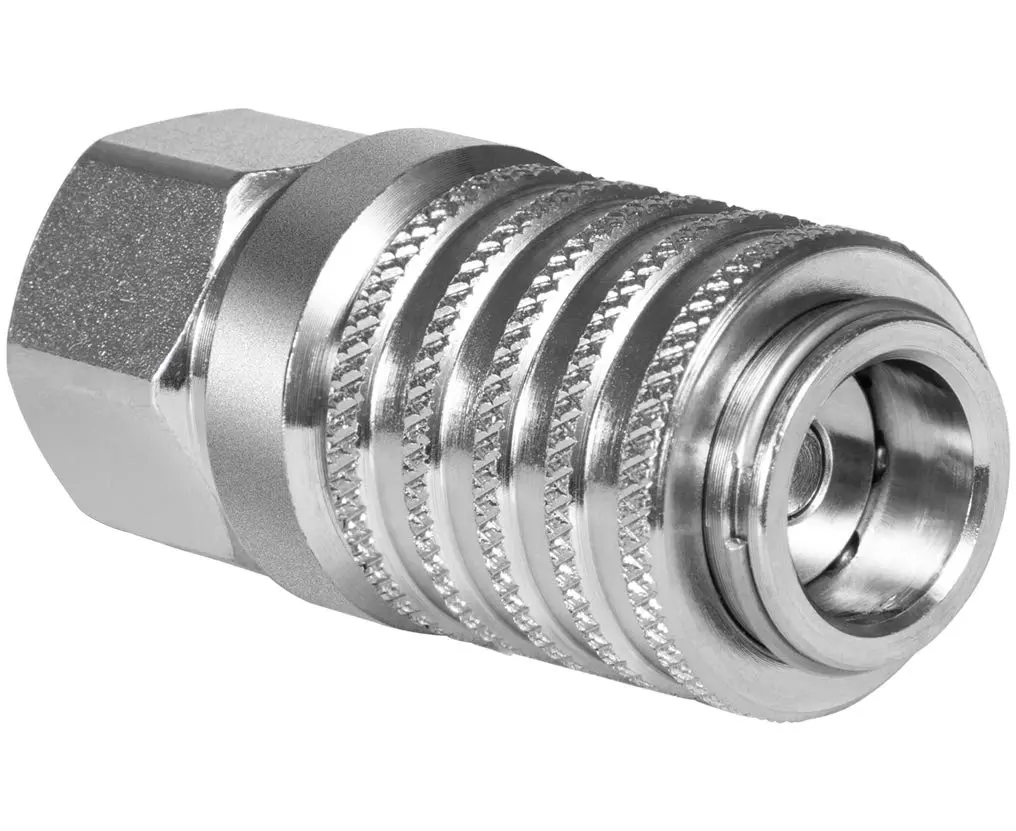 Yoursme PD242 Series Steel Test Port Quick Coupler 1/8" Body, 1/4"-18 NPTF Thread, 2.12" Length, 6000 PSI, Pack of 2 | Hydraulic Pneumatic Diagnostic Equipment - view 9