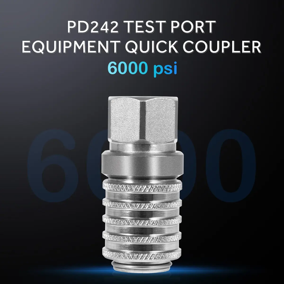 Yoursme PD242 Series Steel Test Port Quick Coupler 1/8" Body, 1/4"-18 NPTF Thread, 2.12" Length, 6000 PSI, Pack of 2 | Hydraulic Pneumatic Diagnostic Equipment - view 2