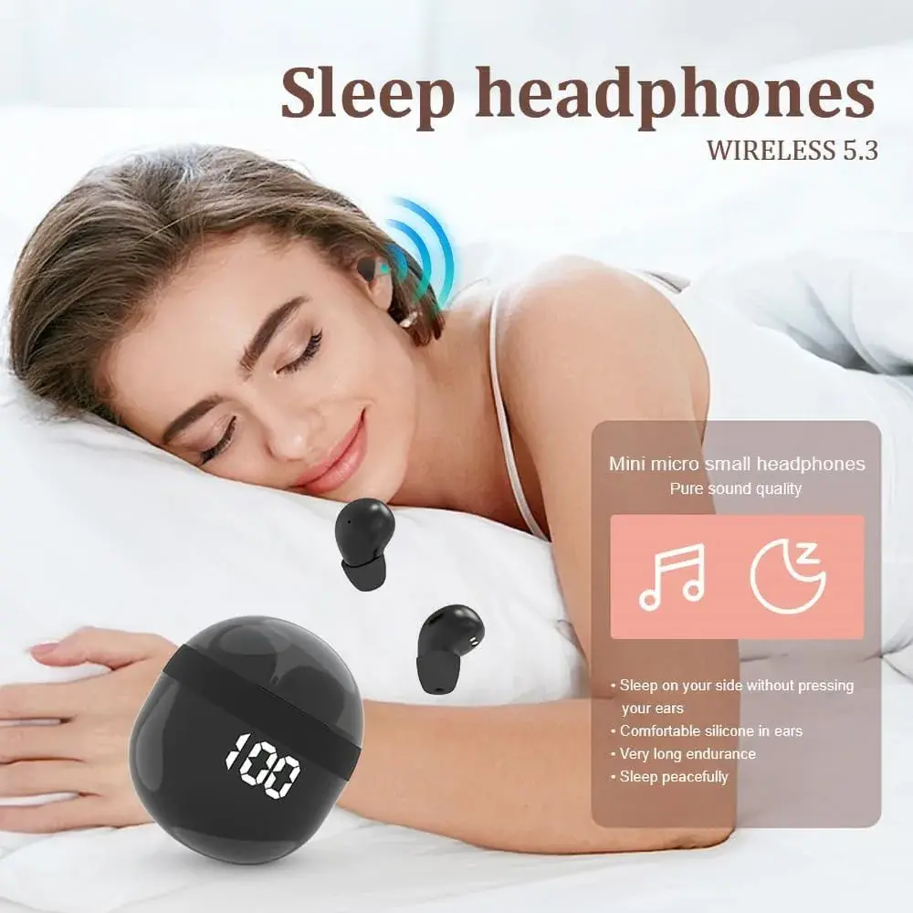 YXYKODM Invisible Mini Wireless Bluetooth Earbuds Tiny IPX6 Waterproof Sleep Stereo | HiFi Sound for Work & Study - view 5