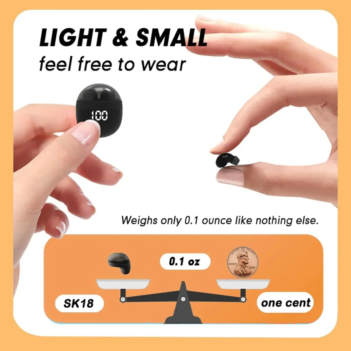 YXYKODM Invisible Mini Wireless Bluetooth Earbuds Tiny IPX6 Waterproof Sleep Stereo | HiFi Sound for Work & Study - view 2