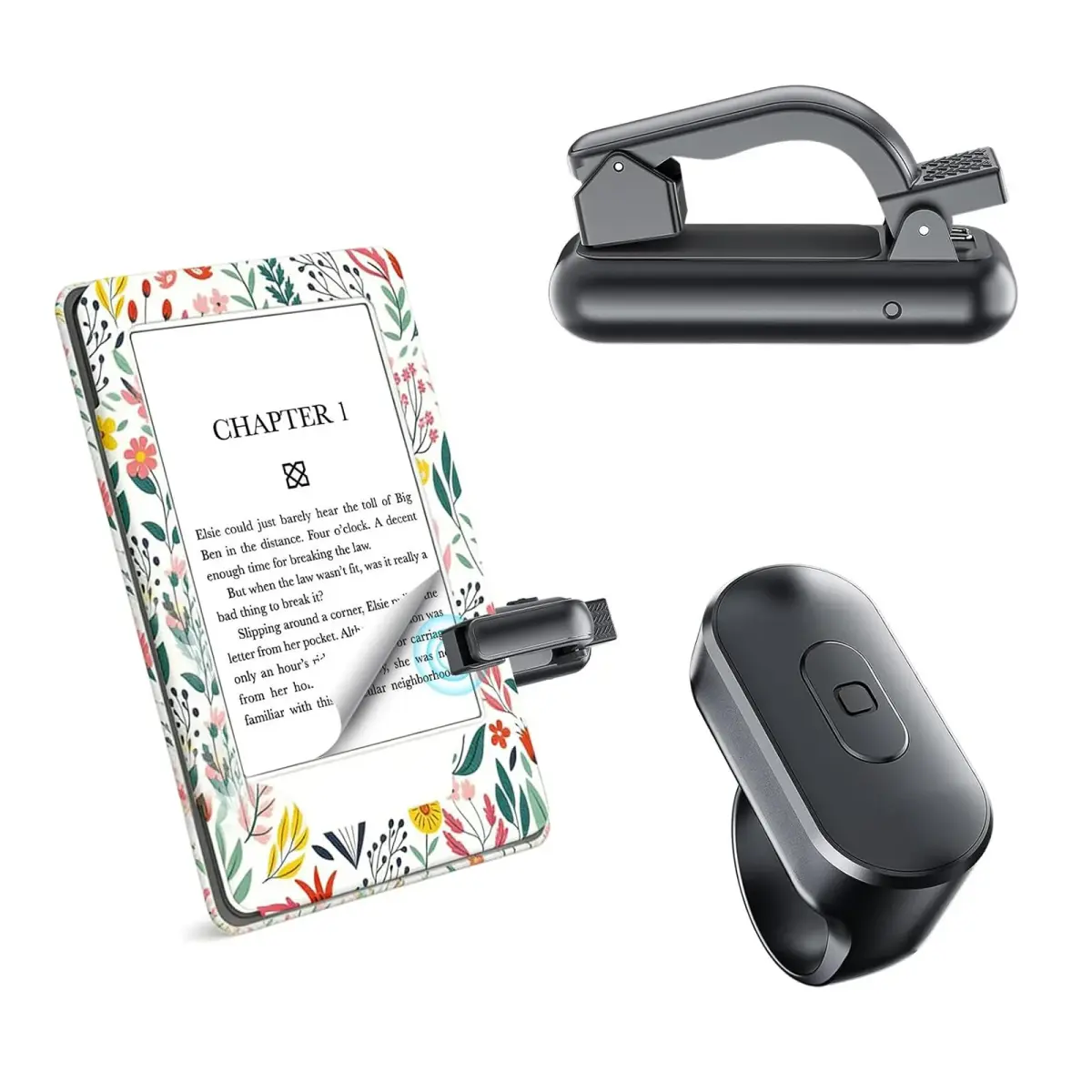 Locthal Black Ring Remote Control Page Turner for Kindle Paperwhite/Fire HD Tablet | Hands-Free Reading Accessory - main product image