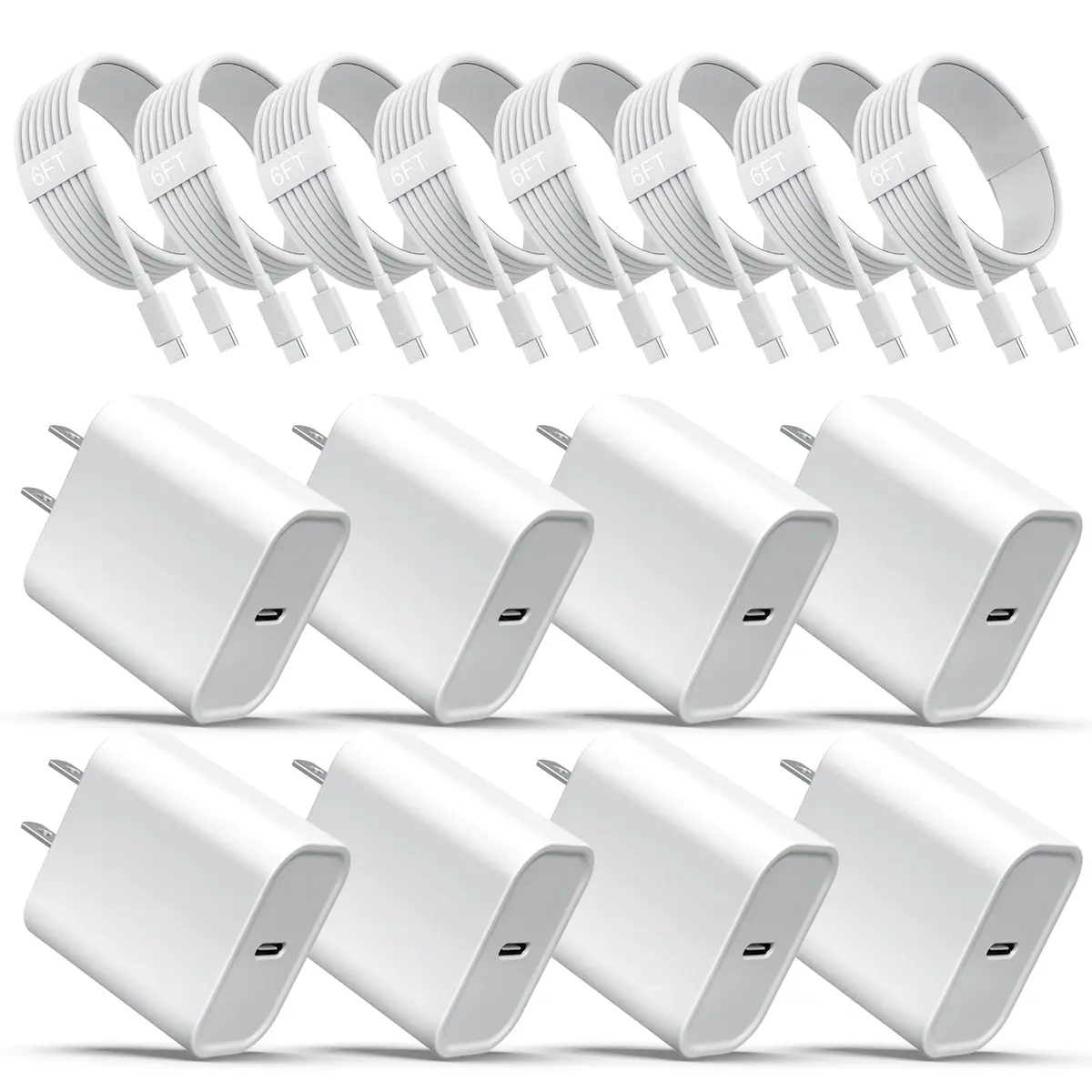 ILOUYU iPhone 18 17 16 Charger, USB C Fast Wall Charging with Cable | 8-Pack 6ft - main product image