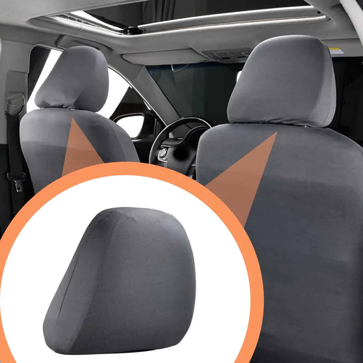 Crynod Car Seat Headrest Cover 9" x 10.6" | Breathable, Reusable, Fully Surrounded (70-120 chars) - view 6