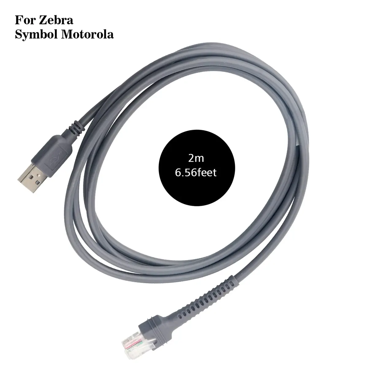 Sumicor USB Barcode Scanner Cable for Zebra & Motorola LS2208 LS3008 LS9208 (2m/6.56ft) Pack of 2 - view 5