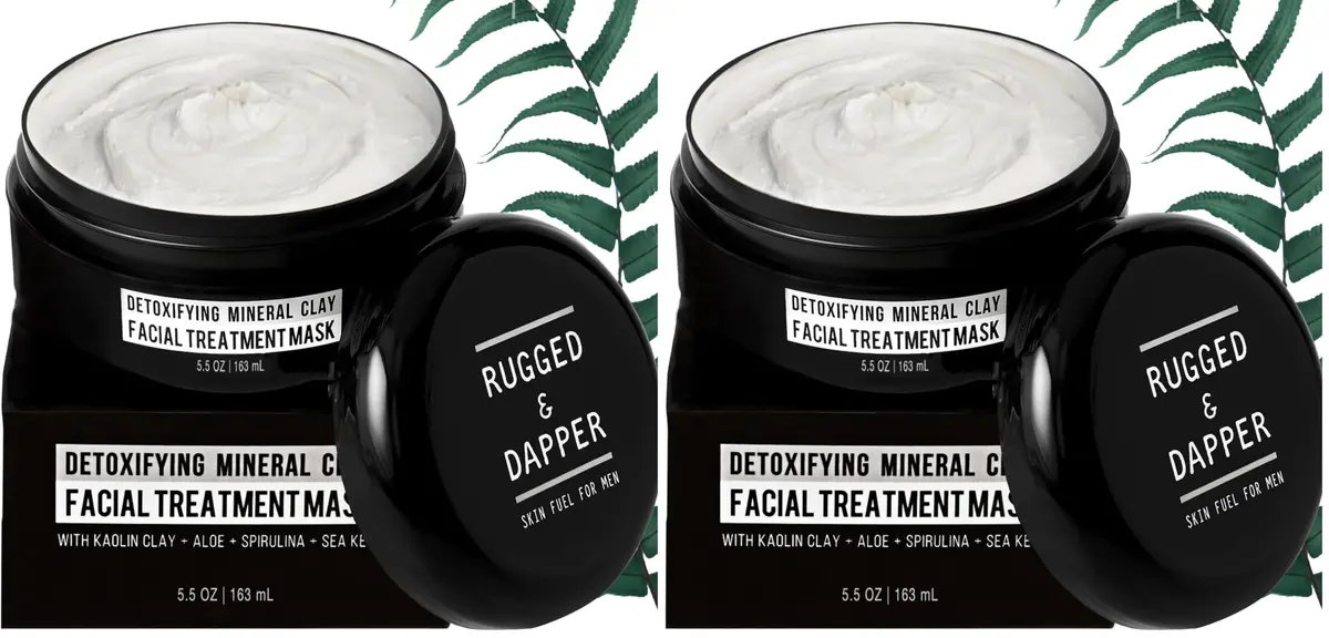 RUGGED & DAPPER Deep Pore Cleansing Face Mask for Men with Kaolin Clay 5.5 Oz | Detox & Clear Skin - main product image