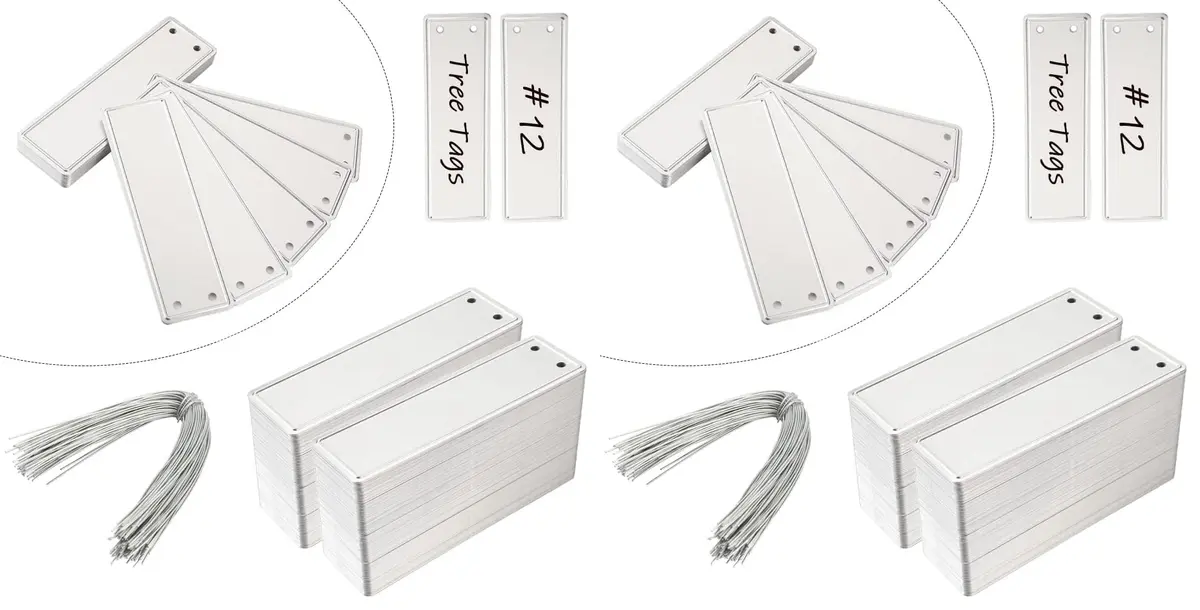 TINSKY Aluminum Plant Labels - 200PCS Metal Tags with Wires for Plant Markers, Tree Tags, Outdoor Identification, Greenhouse (Pack of 2) | Waterproof & Durable - main product image