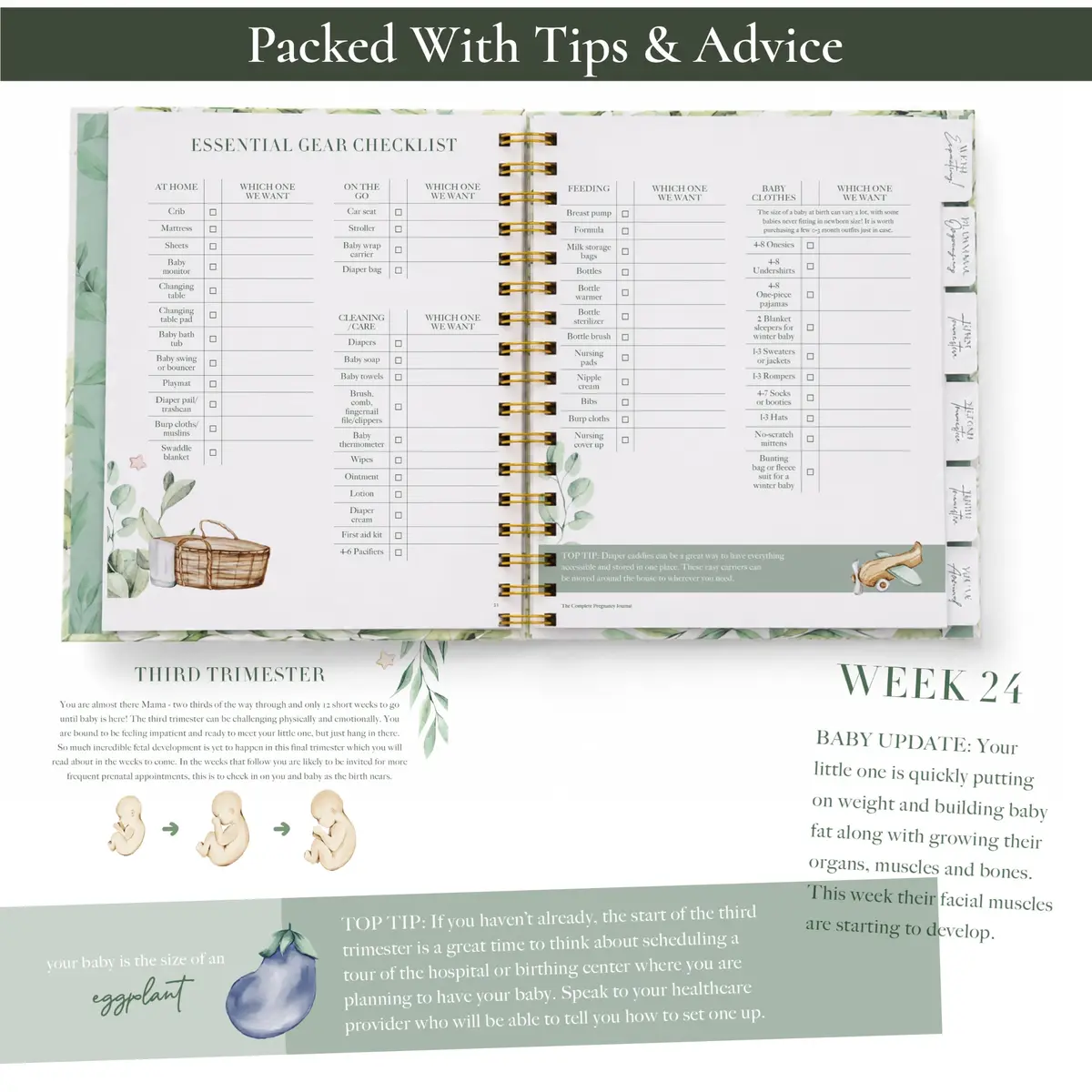 Bibi & Beau Keepsake Pregnancy Book & Journals - 250 Pages | Floral - Complete Milestone Journey - view 4