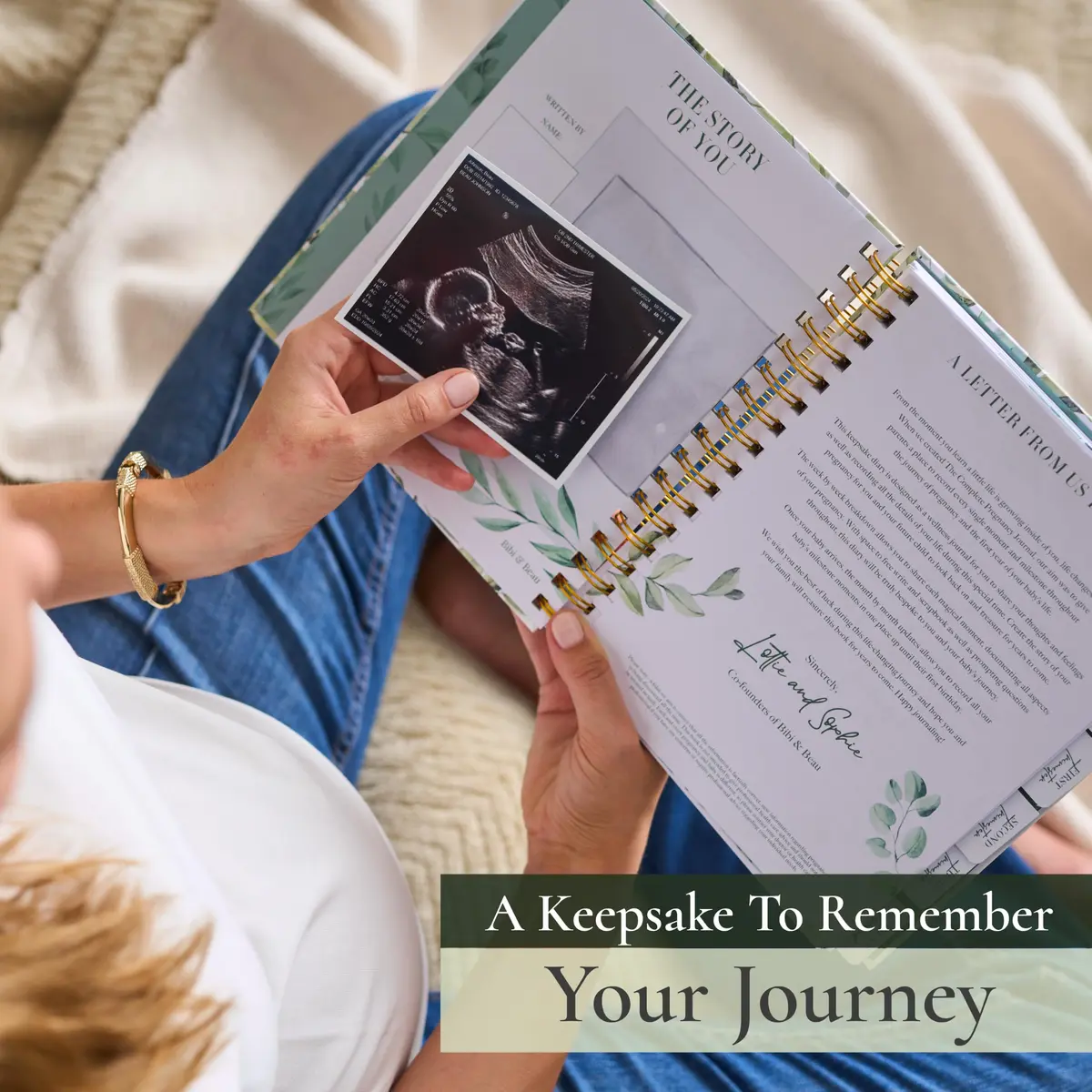 Bibi & Beau Keepsake Pregnancy Book & Journals - 250 Pages | Floral - Complete Milestone Journey - view 6