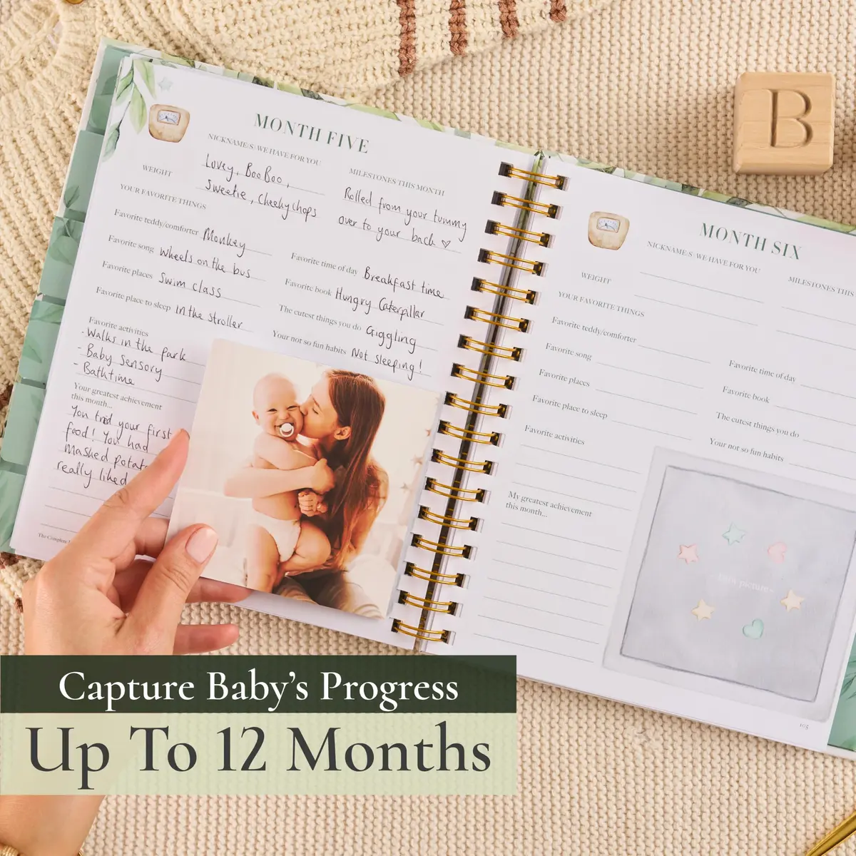 Bibi & Beau Keepsake Pregnancy Book & Journals - 250 Pages | Floral - Complete Milestone Journey - view 8