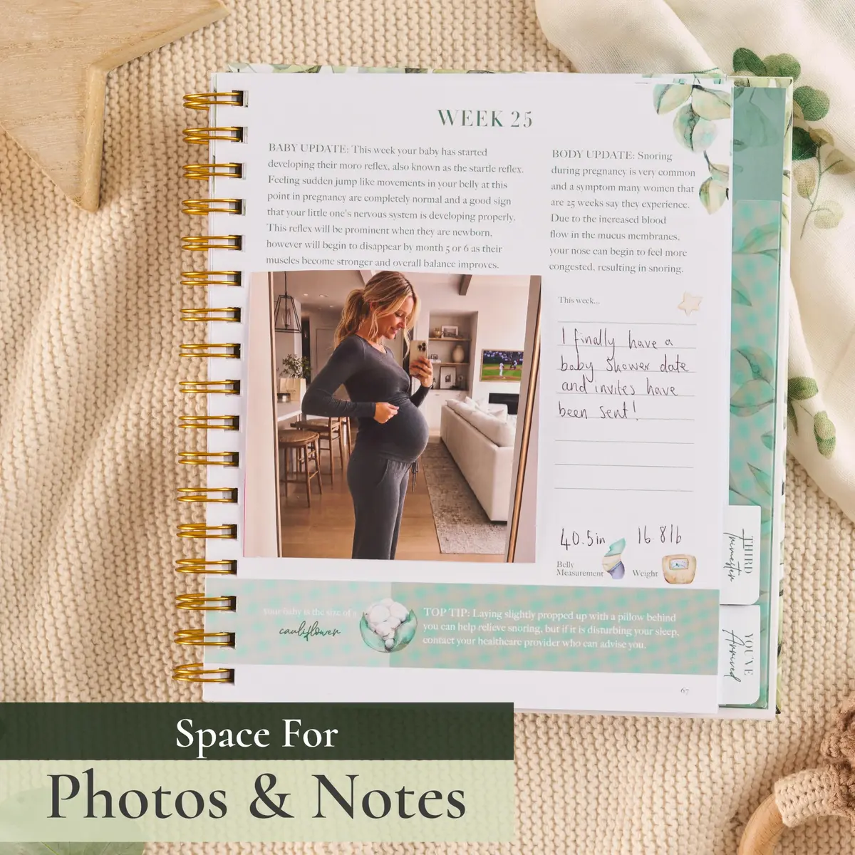 Bibi & Beau Keepsake Pregnancy Book & Journals - 250 Pages | Floral - Complete Milestone Journey - view 9