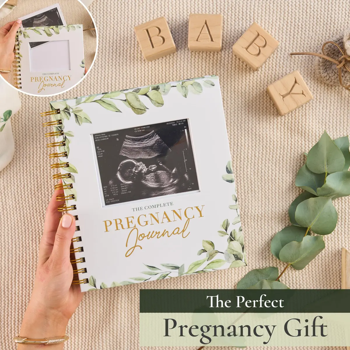 Bibi & Beau Keepsake Pregnancy Book & Journals - 250 Pages | Floral - Complete Milestone Journey - view 2