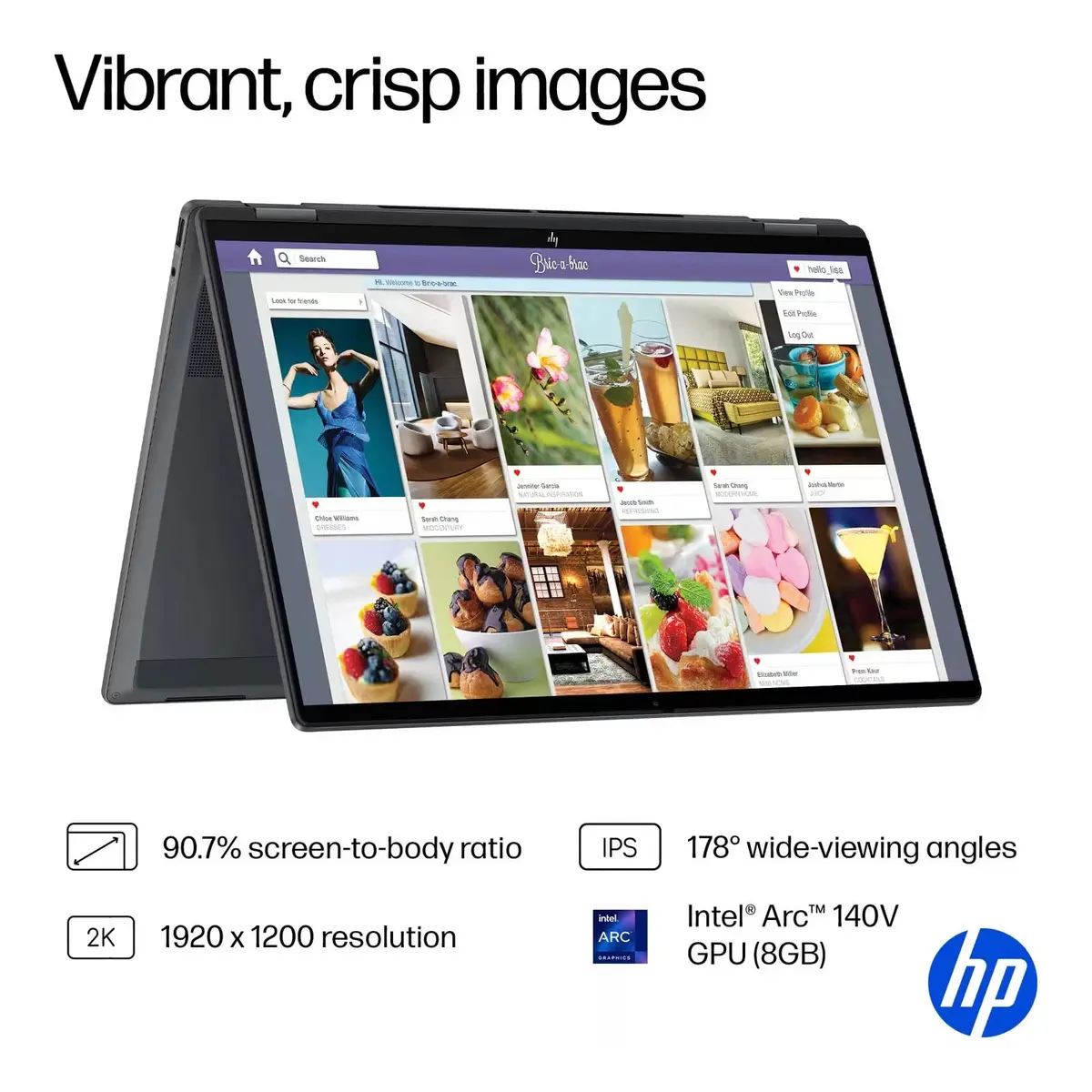 HP OmniBook X Flip 2-in-1 Laptop 16GB LPDDR5 RAM 1TB SSD | AI-Accelerated Creativity & Versatility - view 6
