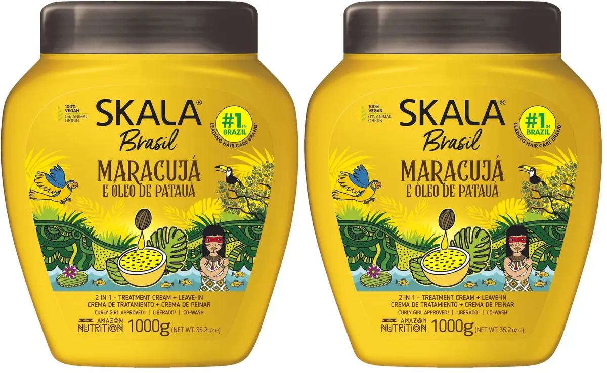 SKALA Maracujá & Óleo de Patauá 2 in 1 Treatment Cream & Leave In Conditioner 2000 ml (70.54 Fl Oz) | Vegan Hair Mask for Strength & Nutrition - main product image