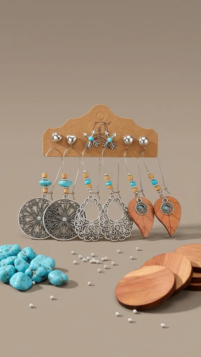 JYSO Mystery Jewelry Jar Bundle – 45+ Piece Turquoise Boho Western Jewelry Set for Women | 11.9"x2.87"x5.98" (30.2cm x 7.3cm x 15.2cm) - view 6