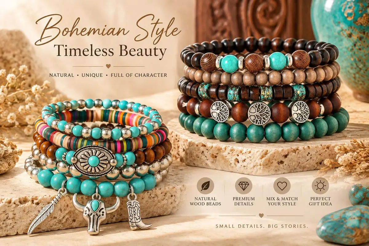 JYSO Mystery Jewelry Jar Bundle – 45+ Piece Turquoise Boho Western Jewelry Set for Women | 11.9"x2.87"x5.98" (30.2cm x 7.3cm x 15.2cm) - view 3