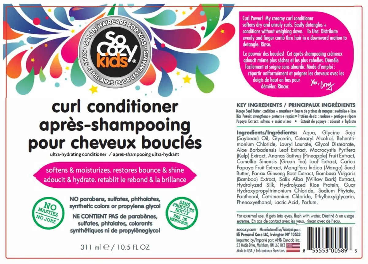 SO COZY Curl Conditioner | Kid's Hair | Softens, Restores Bounce & Shine | No Parabens, Sulfates, Dyes, Sweet-Crème (10.5 Fl Oz Pack of 12) - view 2