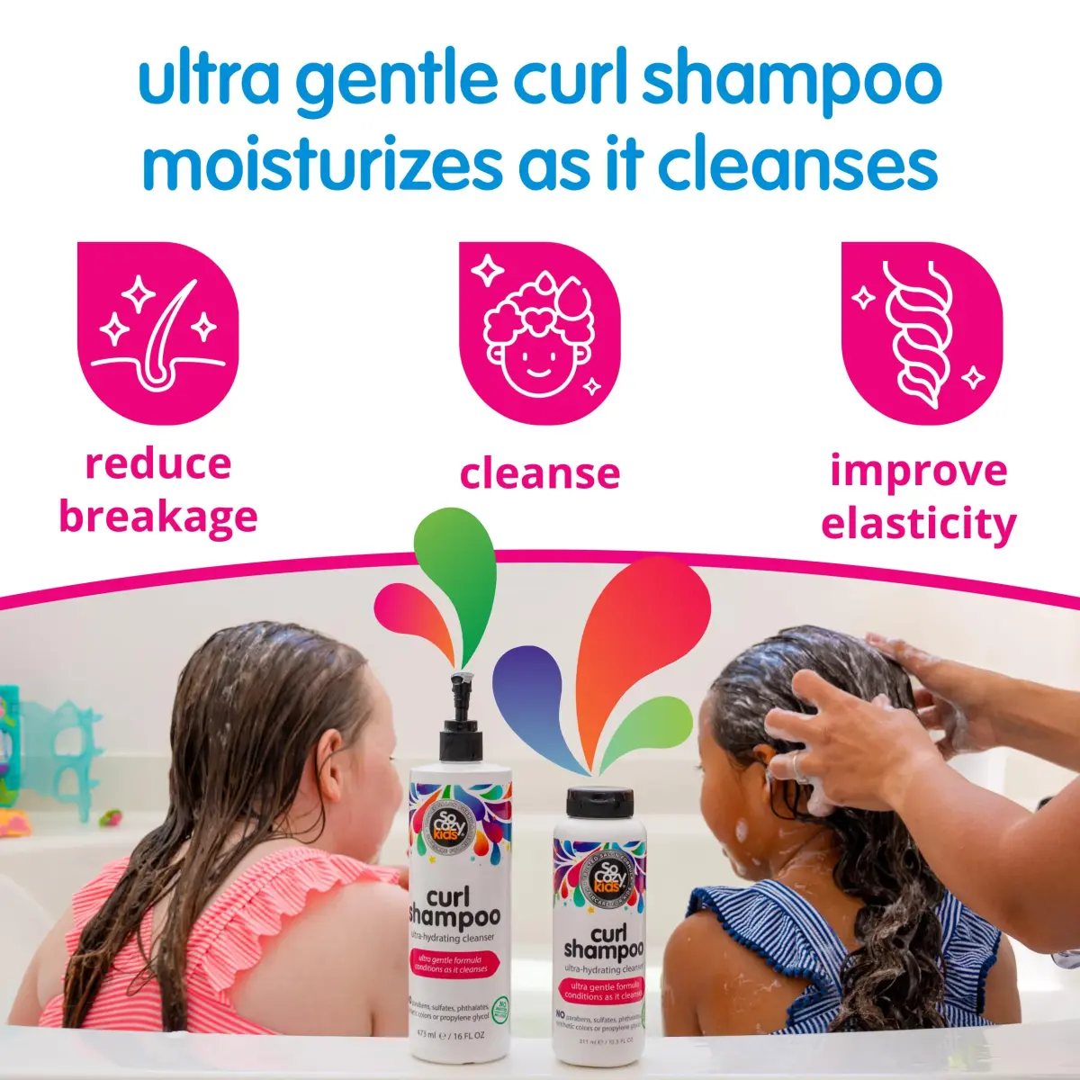 SO COZY Curl Shampoo for Kids Hair | Ultra-Hydrating Cleanser 311ml (10.5 Fl Oz) | Keratin, Plum Seed Oil, Olive Oil - view 2