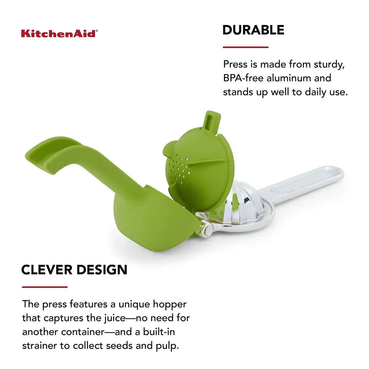 KitchenAid Citrus Juice Press Squeezer for Lemons and Limes 8 Inch Pack of 12 | Effortless Juicing with Seed Catcher - view 4