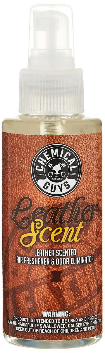 Chemical Guys Leather Scent Air Freshener & Odor Neutralizer Spray 4 Fl Oz | Luxurious Leather Fragrance for Cars & Home - main product image