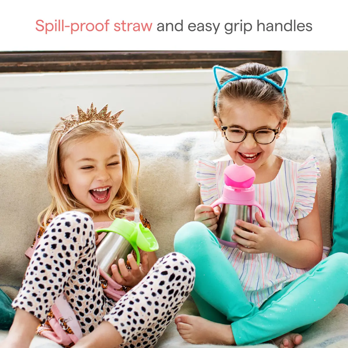 Munchkin Cool Cat Sippy Cup with Straw for Toddlers, Stainless Steel Straw Cup, Purple, 237ml (8 oz) Pack of 12 | Insulated & Spill-Proof - view 3