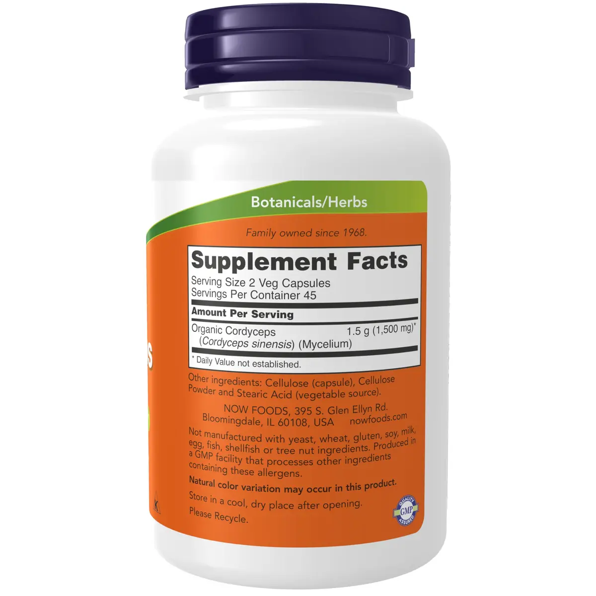 NOW Foods Cordyceps 750 mg Veg Capsules | 1080 Count (Pack of 12) - view 2