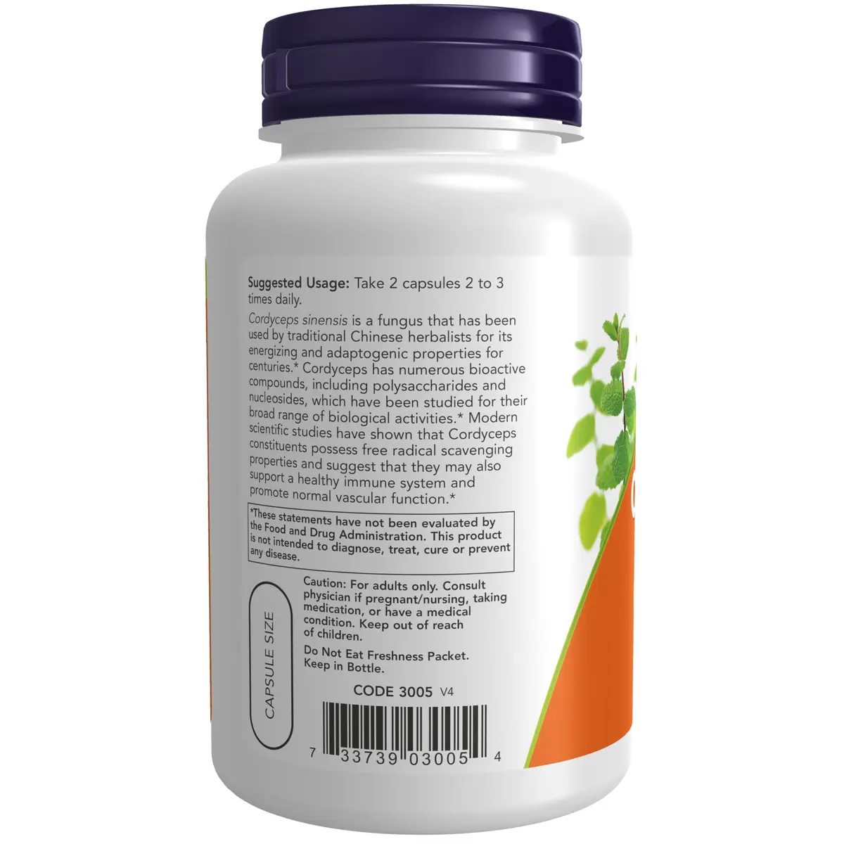 NOW Foods Cordyceps 750 mg Veg Capsules | 1080 Count (Pack of 12) - view 3