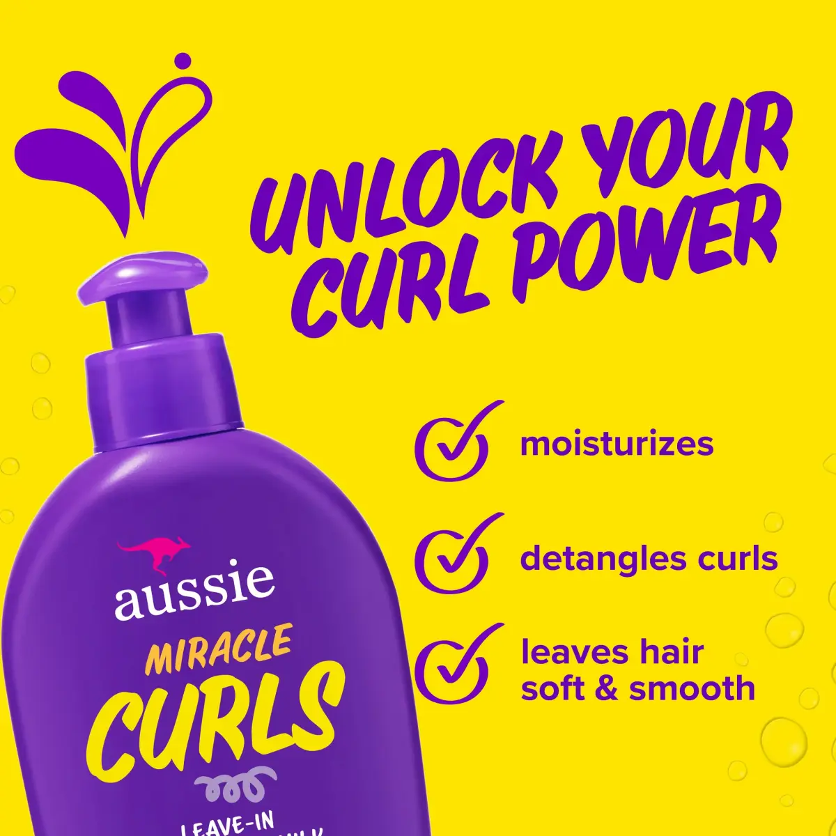 Aussie Miracle Curls Detangling Milk Leave-In Conditioner 163ml (5.5 Fl Oz) | Coconut & Jojoba Oil for Curly Hair - view 3