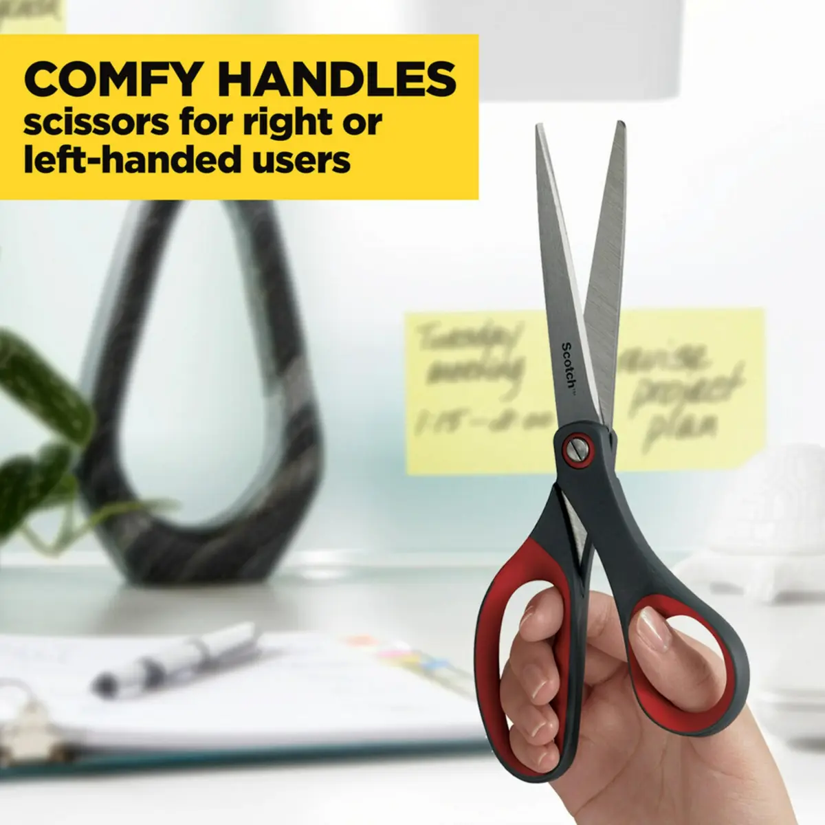 Scotch 8" Precision Scissors, 20.32 cm (8 Inch) Blade, Titanium-Fused Stainless Steel, Ambidextrous Soft Grip, Pack of 36 | Ultra Edge Craft & Fabric Shears - view 5