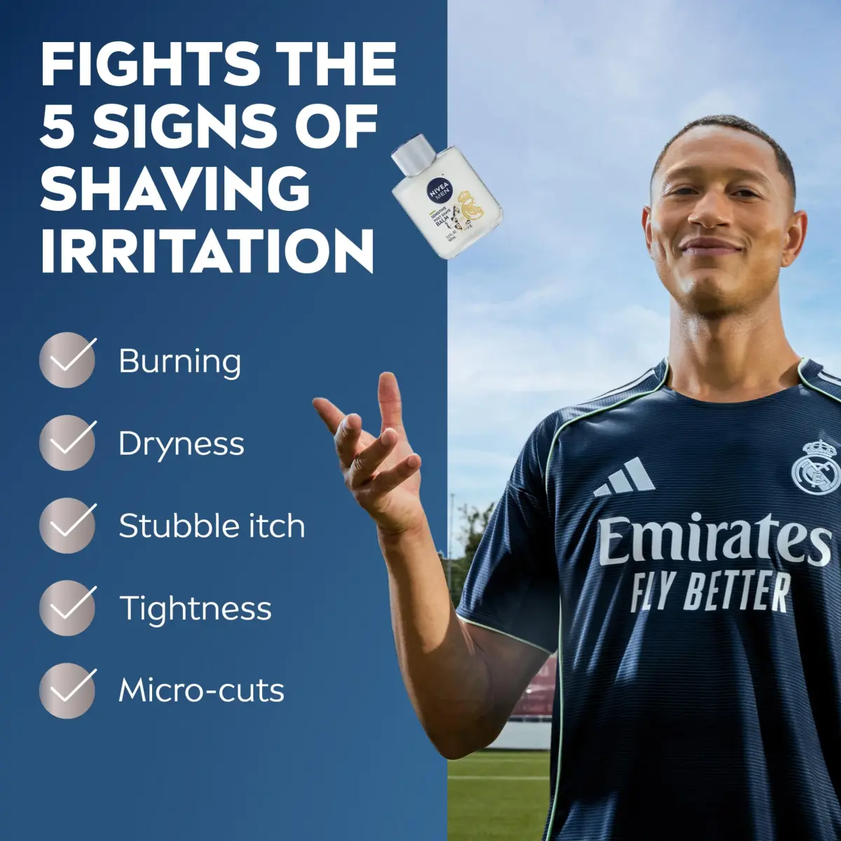 NIVEA MEN Sensitive Post Shave Balm, Alcohol-Free Soothing Moisturizer 296ml (3.3 Fl Oz) | Fights 5 Signs of Shave Irritation - view 4