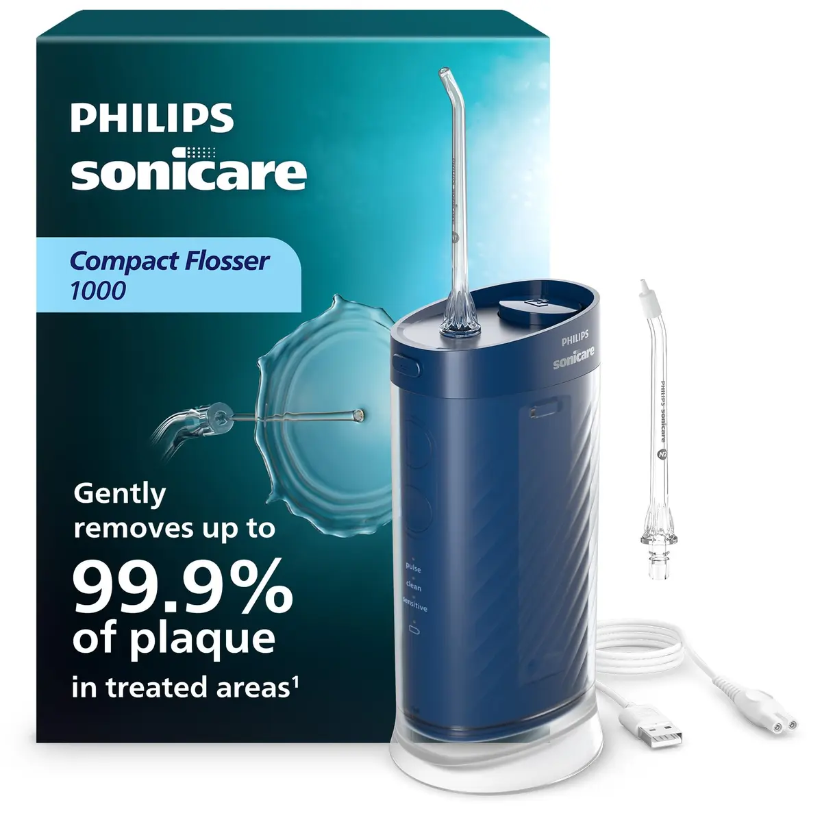 Philips Sonicare Compact Flosser 1000 Portable Water Flosser | 3 Modes for Effective Oral Care - main product image