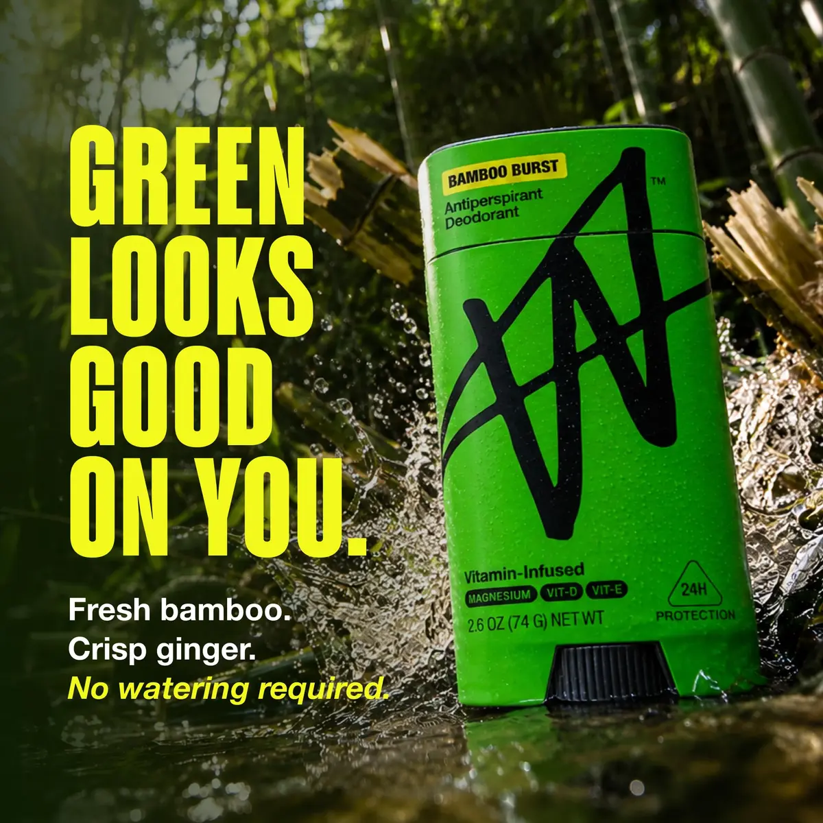 W by Jake Paul Men's Antiperspirant 2.6 oz | 24 Hour Sweat & Odor Protection, Vitamin-Infused Formula, Bamboo Burst Scent - view 5