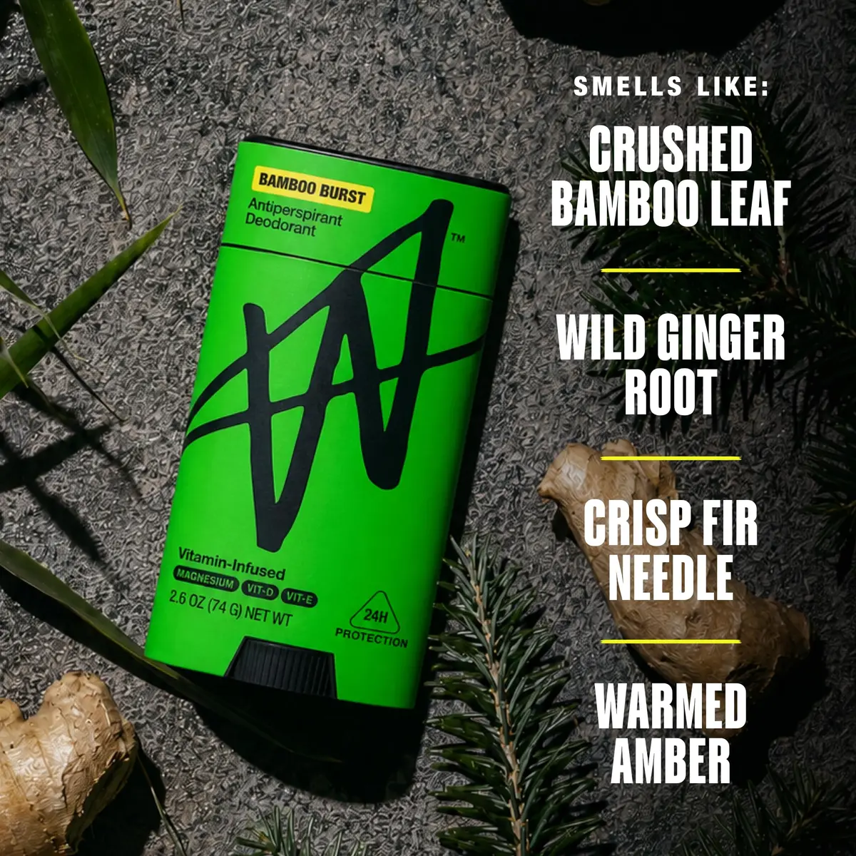 W by Jake Paul Men's Antiperspirant 2.6 oz | 24 Hour Sweat & Odor Protection, Vitamin-Infused Formula, Bamboo Burst Scent - view 3