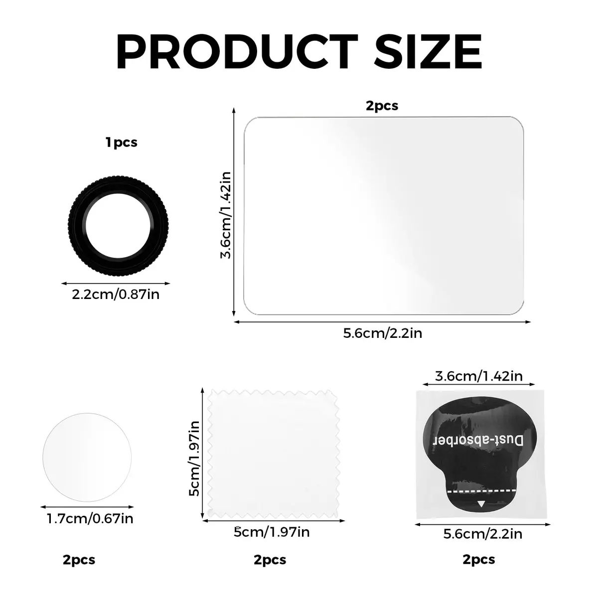 Gosknor Lens Guard Cap with 2 Lens & 2 Screen Protectors for Insta360 GO 3S | 9H Hardness Glass Kit - view 2