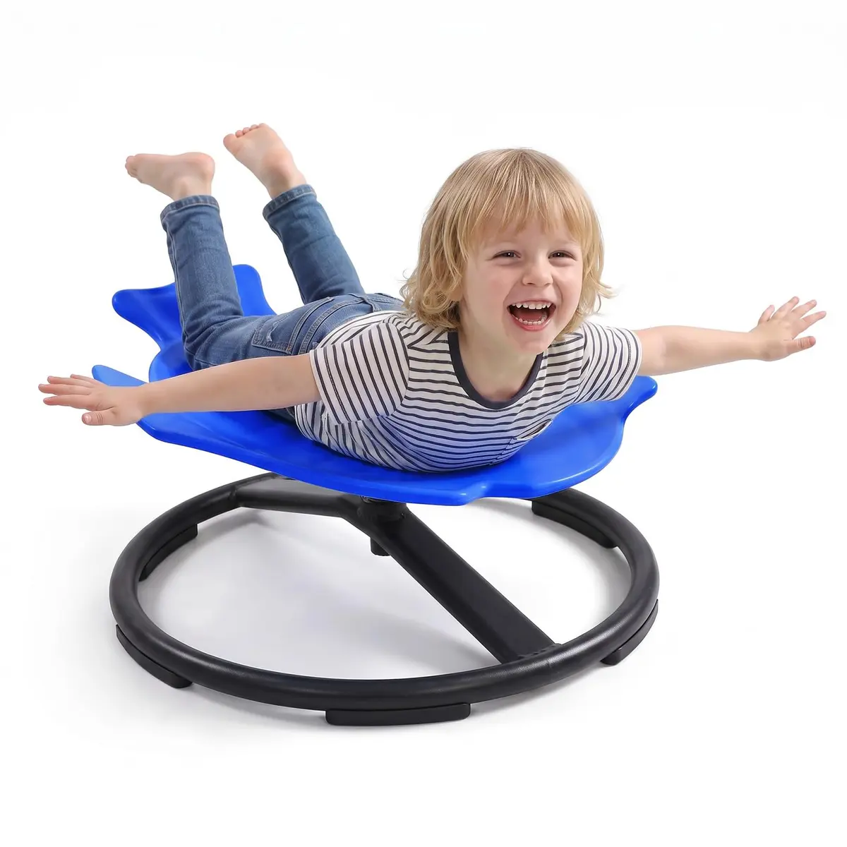 GAKINUNE Autism Sensory Swivel Chair for Kids, Dark Blue | 360° Spin & Balance Support (70-120 chars) - main product image