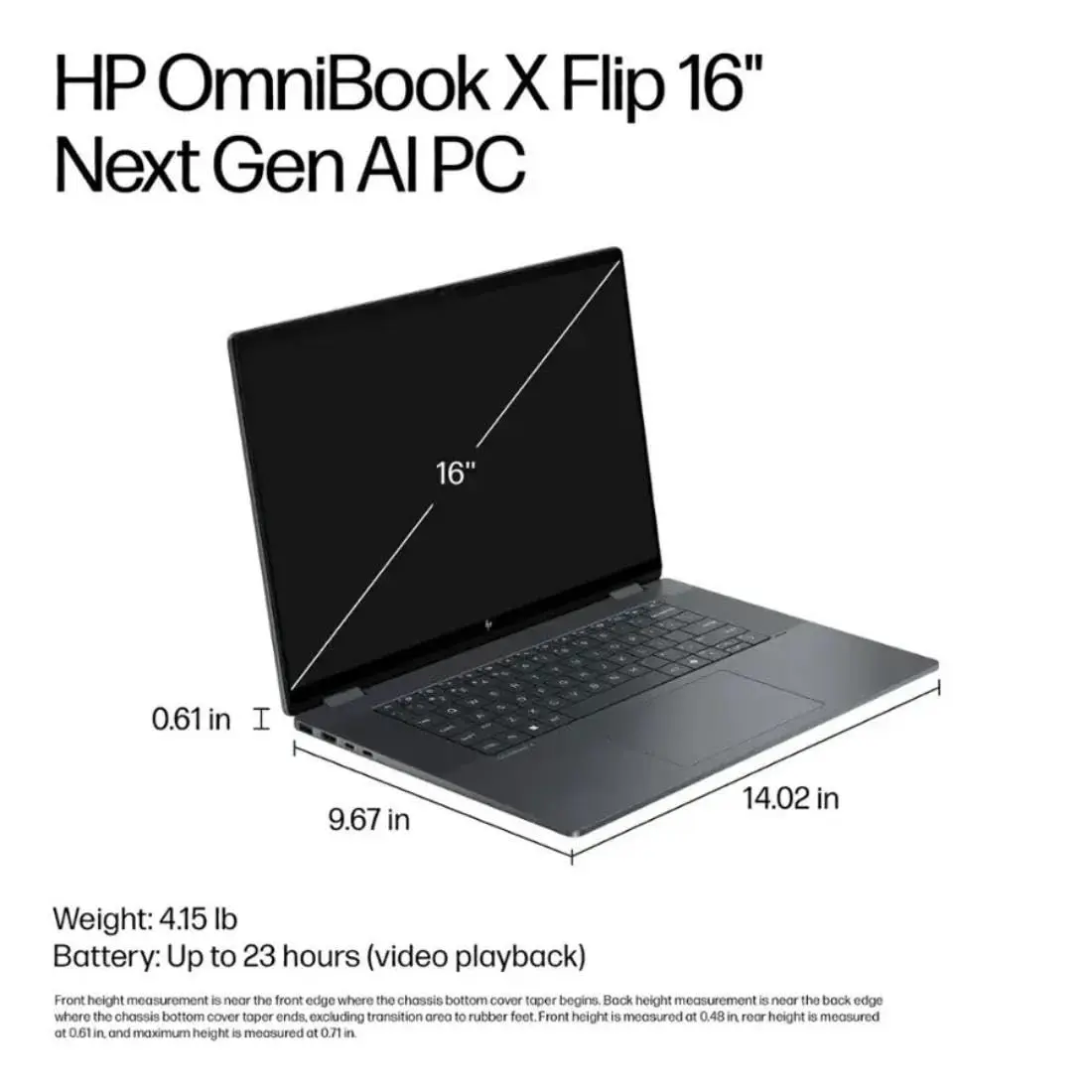 HP OmniBook X Flip 2-in-1 16" 2K Touchscreen Laptop,Intel Ultra 7,Arc 140V | 360° Convertible, 16GB RAM, 1TB SSD - view 9