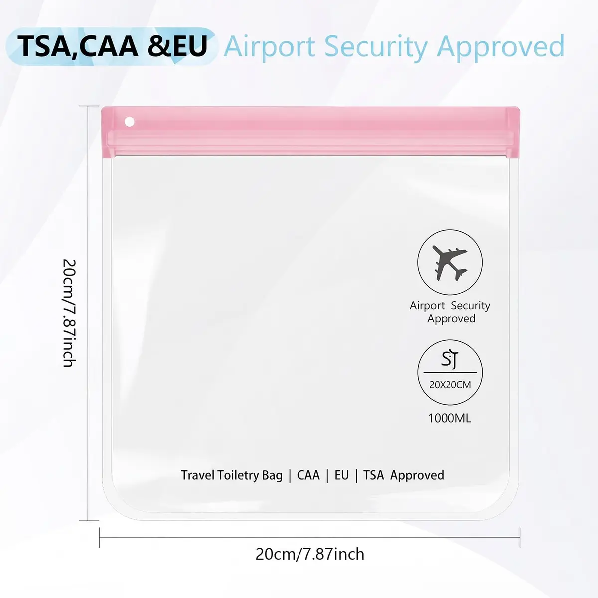 SLIJAR 4Pcs Clear TSA Approved Security Toiletry Bag Quart Size | Leakproof & Waterproof - view 2