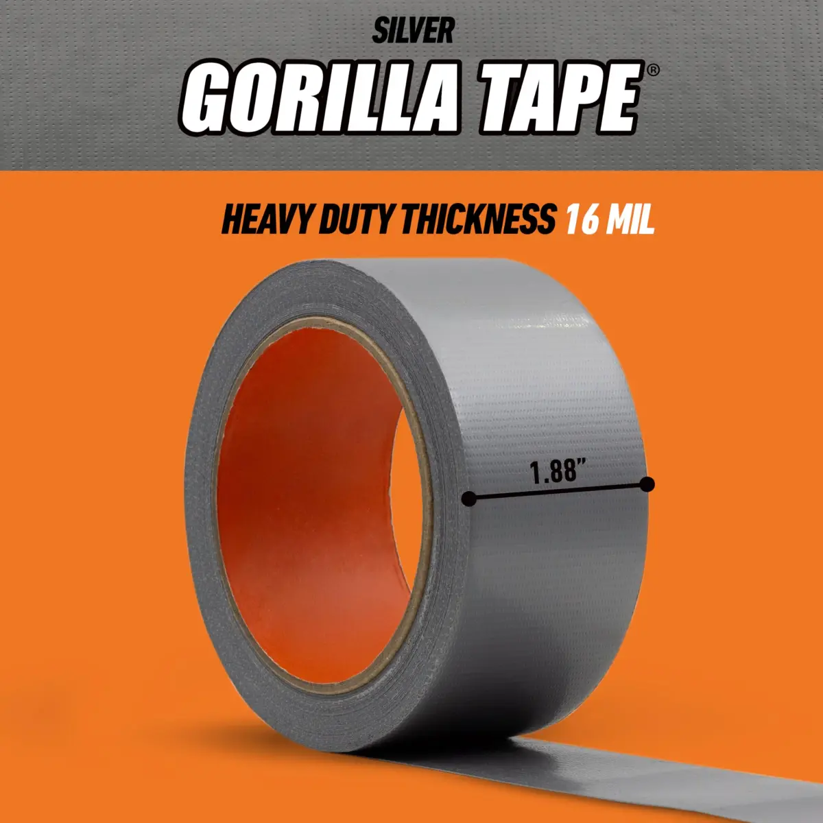Gorilla Duct Tape Silver 1.88 in x 10 yd (Pack of 2) | Triple Layer Strength for Tough Jobs - view 6