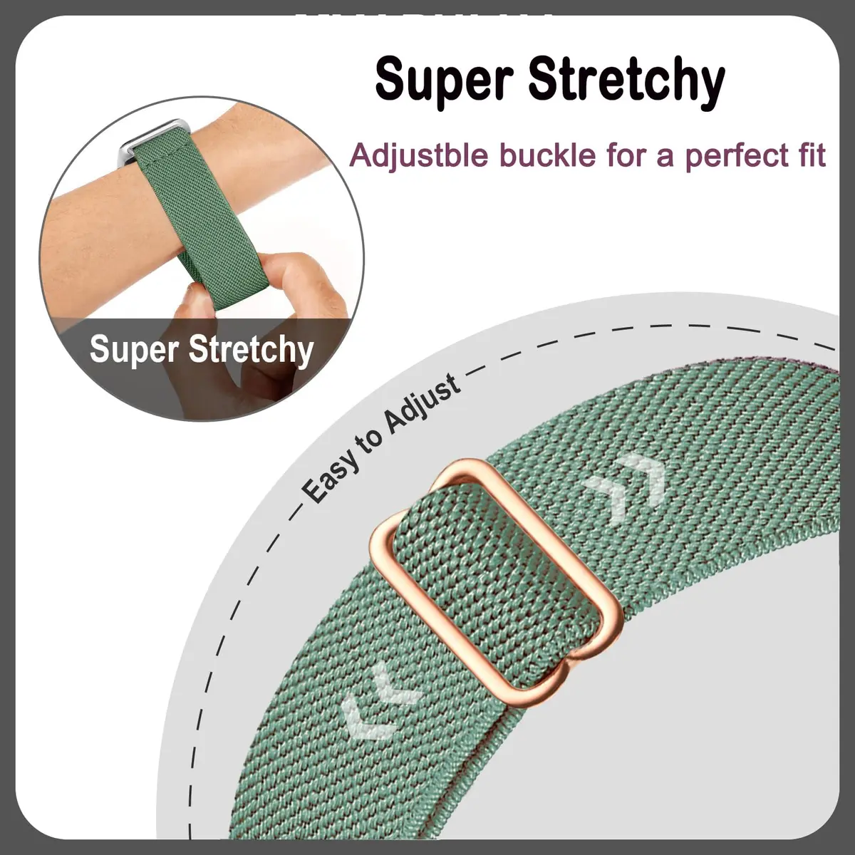 CUNUJIX 5 Pack Stretchy Watch Bands Compatible with Samsung Galaxy Fit 3 | Nylon Elastic Fabric Strap for Galaxy Fit 3 SM-R390 - view 4