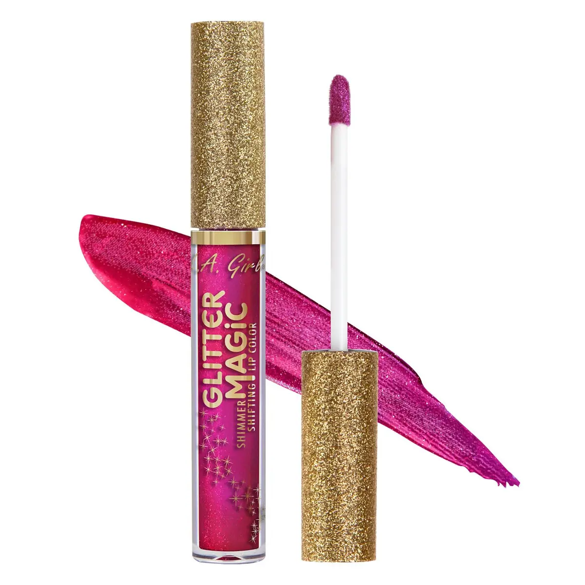 L.A. Girl Glitter Magic, Fizzy Fuchsia 0.11 Fl Oz (Pack of 2) | Multi-Dimensional Glitter Lip Color - view 2