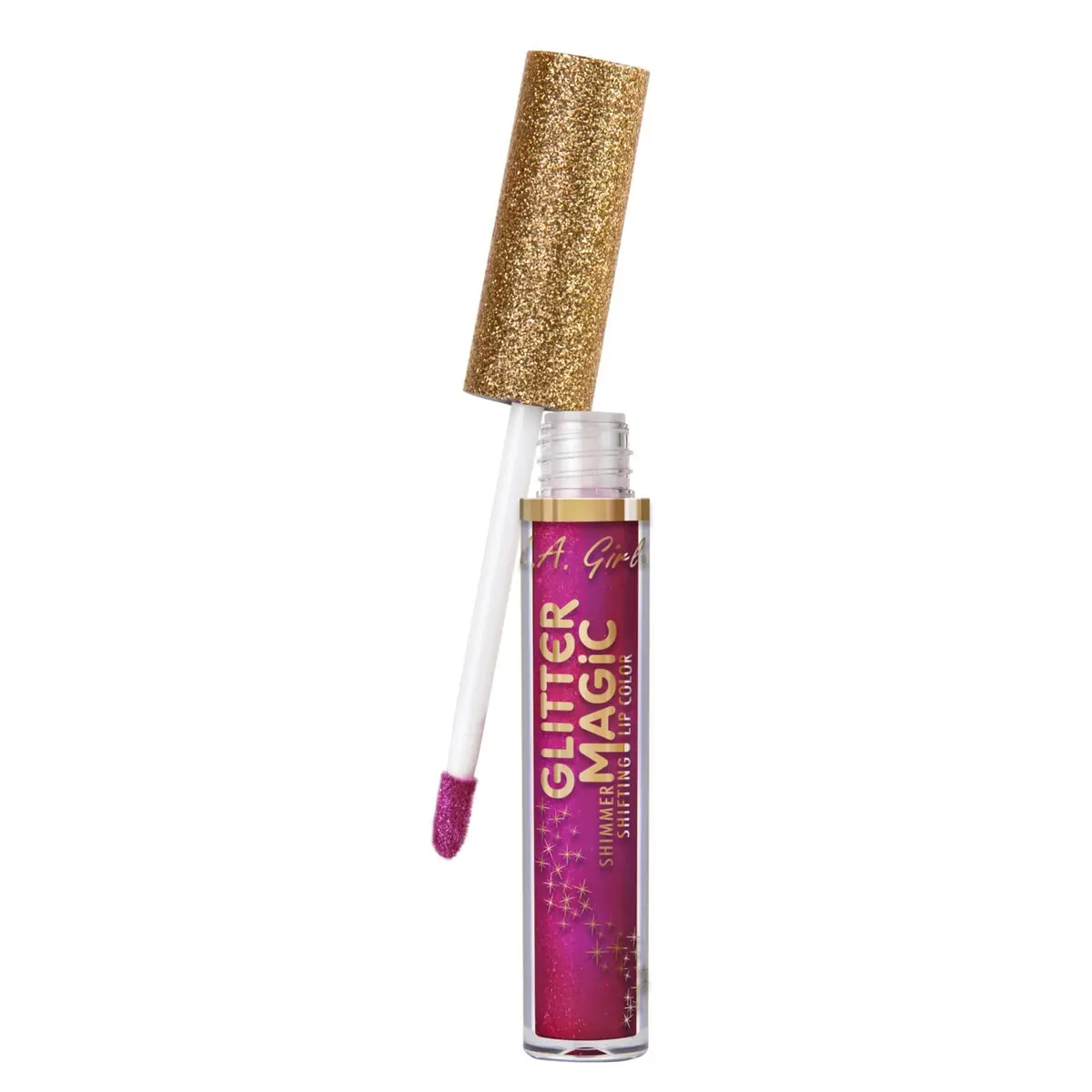 L.A. Girl Glitter Magic, Fizzy Fuchsia 0.11 Fl Oz (Pack of 2) | Multi-Dimensional Glitter Lip Color - view 3