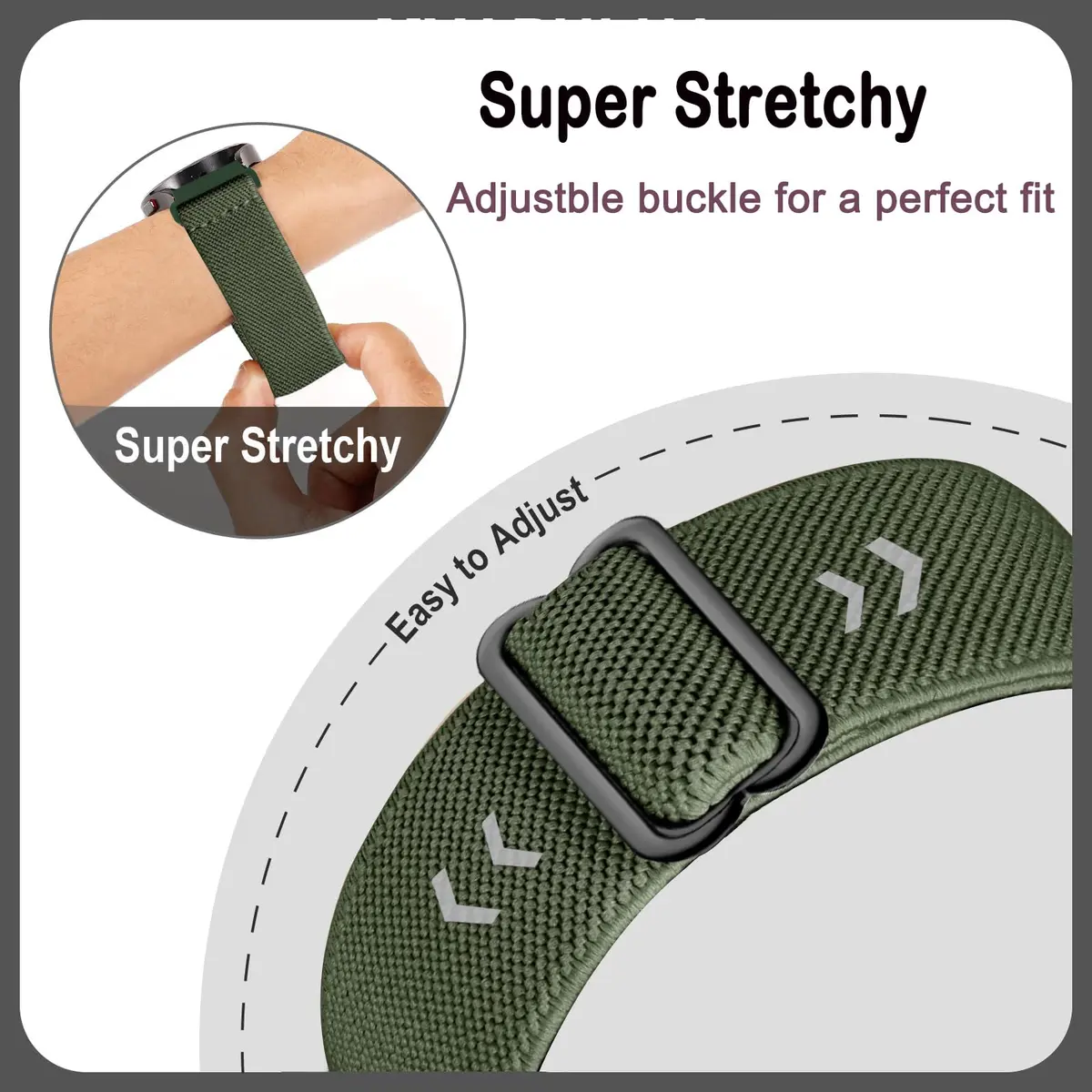 CUNUJIX 5 Pack Stretchy Watch Bands Compatible with Samsung Galaxy Fit 3 | Nylon Elastic Fabric Strap for Galaxy Fit 3 SM-R390 - view 5
