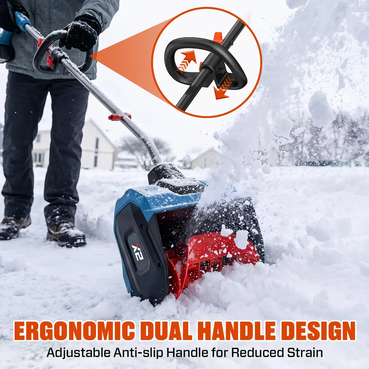 SENIX Cordless Snow Shovel 13" | Efficient, Lightweight & Dual Battery Power for Indian Winters - view 6