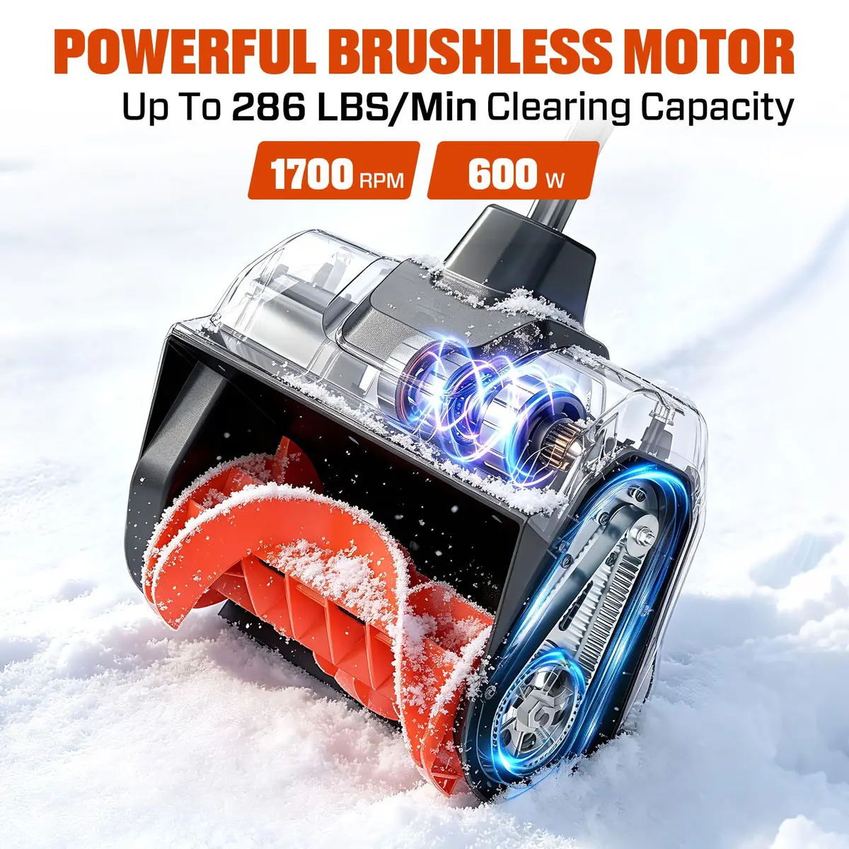 SENIX Cordless Snow Shovel 13" | Efficient, Lightweight & Dual Battery Power for Indian Winters - view 2