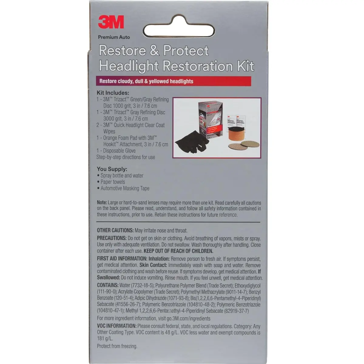 3M Headlight Restoration Kit with Trizact Sanding Discs, 2 Pack | Restores Hazy & Yellowed Plastic Lenses - view 10