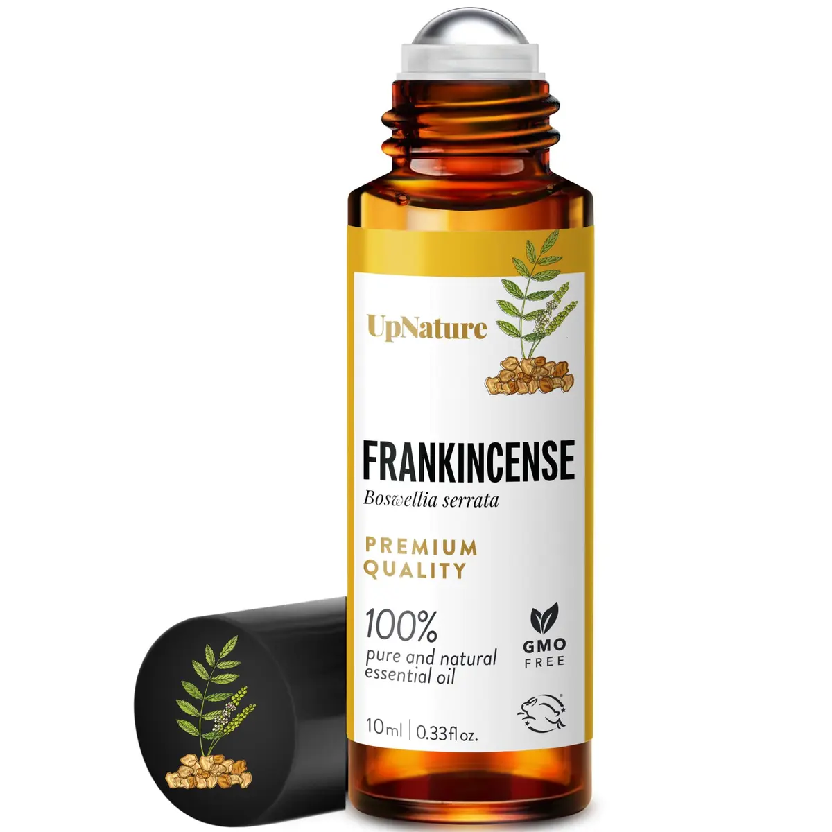 UpNature Frankincense Essential Oil Roll On 9.75ml (0.33 Fl Oz) | Pure Oil for Face & Skin - main product image